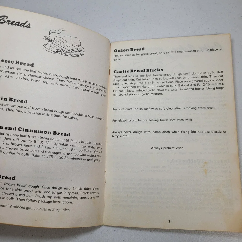 How to Use Frozen Bread Dough Vintage 1977 Cookbook Kit-an-Kaboodle Budget
